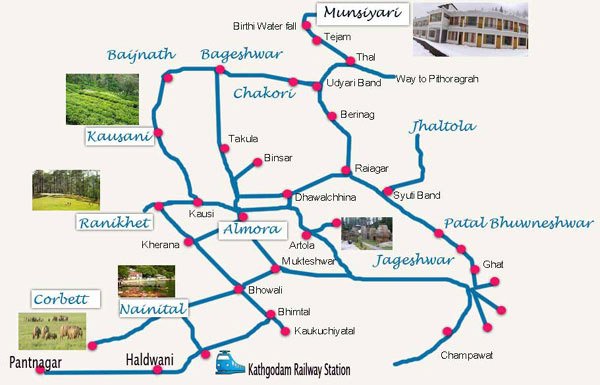 Kumaon Region Travel Map